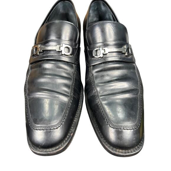 Vintage Salvatore Ferragamo Bentley Black Double Gancini Loafer Size 9.5 D main image 7